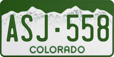 CO license plate ASJ558
