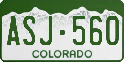 CO license plate ASJ560