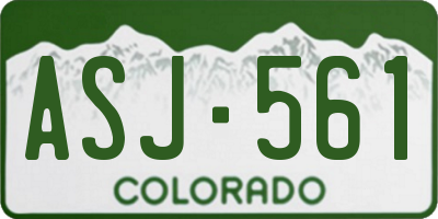 CO license plate ASJ561