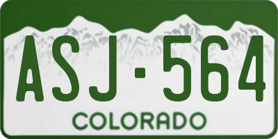 CO license plate ASJ564