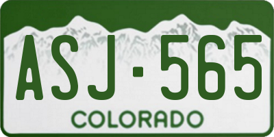 CO license plate ASJ565
