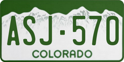 CO license plate ASJ570