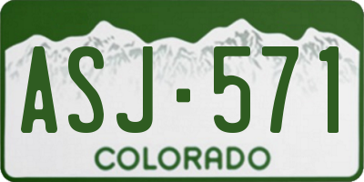 CO license plate ASJ571