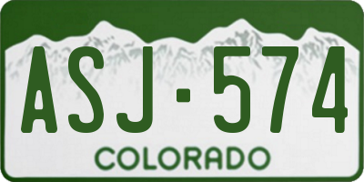 CO license plate ASJ574