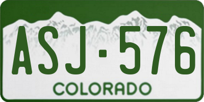 CO license plate ASJ576
