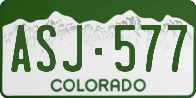 CO license plate ASJ577