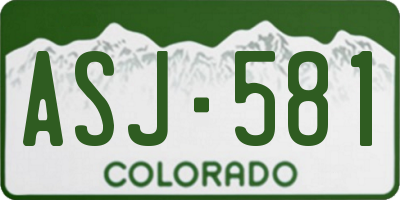 CO license plate ASJ581