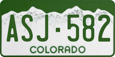 CO license plate ASJ582