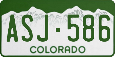 CO license plate ASJ586