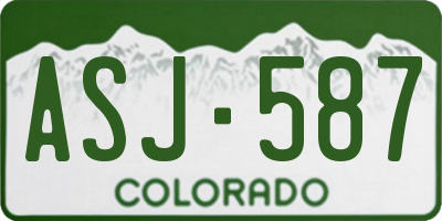 CO license plate ASJ587