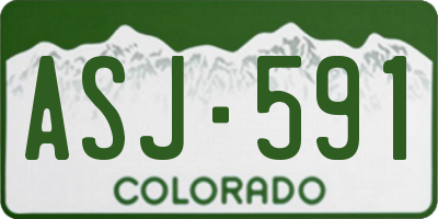 CO license plate ASJ591