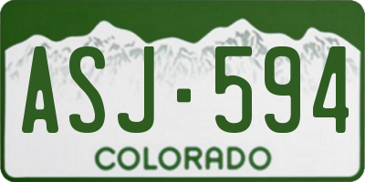 CO license plate ASJ594