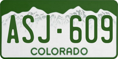 CO license plate ASJ609