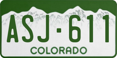CO license plate ASJ611