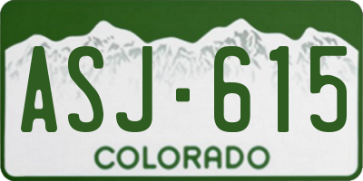 CO license plate ASJ615