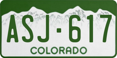 CO license plate ASJ617