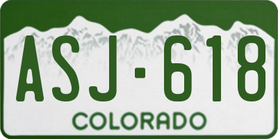 CO license plate ASJ618