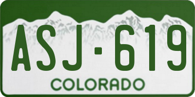 CO license plate ASJ619