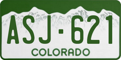CO license plate ASJ621