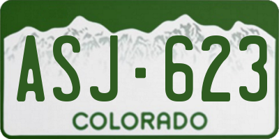 CO license plate ASJ623