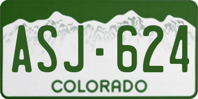 CO license plate ASJ624