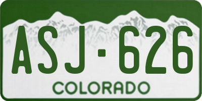 CO license plate ASJ626