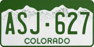 CO license plate ASJ627