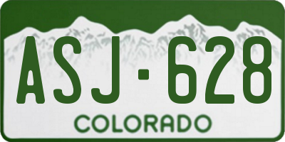 CO license plate ASJ628