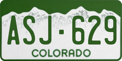 CO license plate ASJ629