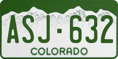 CO license plate ASJ632