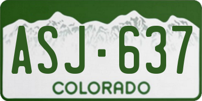 CO license plate ASJ637
