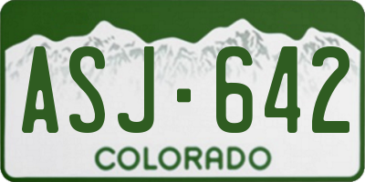 CO license plate ASJ642