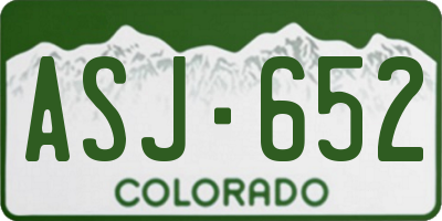 CO license plate ASJ652