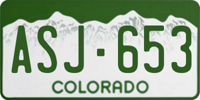 CO license plate ASJ653