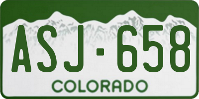 CO license plate ASJ658