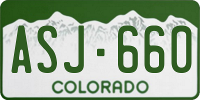 CO license plate ASJ660