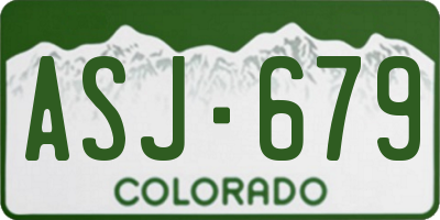CO license plate ASJ679