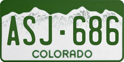 CO license plate ASJ686