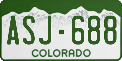 CO license plate ASJ688