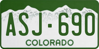 CO license plate ASJ690