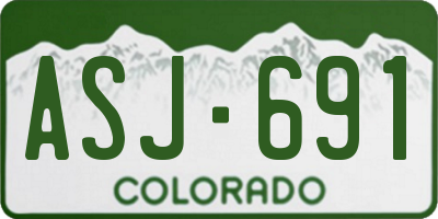 CO license plate ASJ691