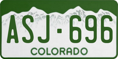 CO license plate ASJ696