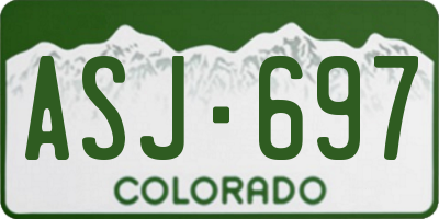 CO license plate ASJ697