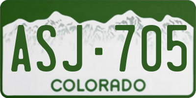 CO license plate ASJ705