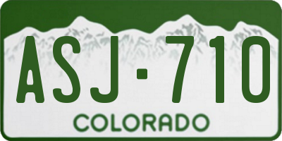 CO license plate ASJ710