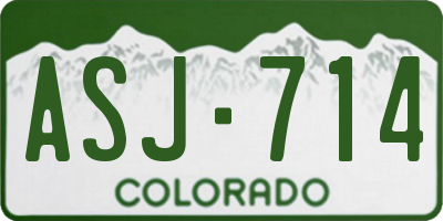 CO license plate ASJ714