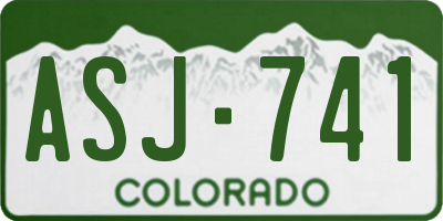 CO license plate ASJ741