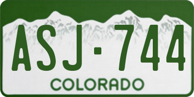 CO license plate ASJ744