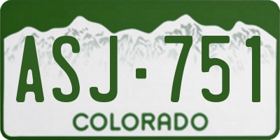 CO license plate ASJ751