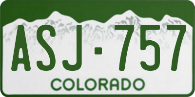CO license plate ASJ757